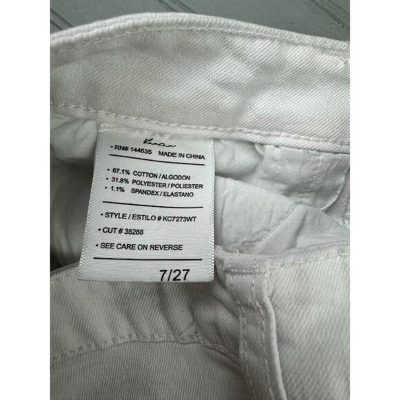Kancan Size 7 27 Womens White Jeans High Rise Button Fly Raw Hem Skinny … - Picture 2 of 6